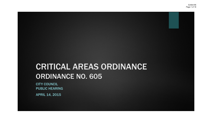 critical areas ordinance
