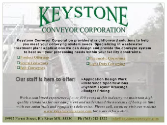 Product Offerings  Pneumatic Conveying  Screw Conveyors  Light Duty Conveying  Belt