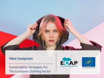 Fibre Footprints  Sustainability Strategies For  The European Clothing Sector    Please use the