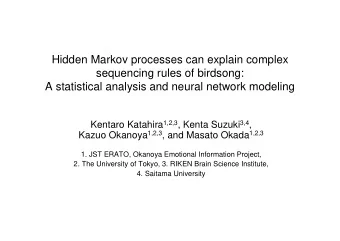 Hidden Markov processes can explain complex  sequencing rules of birdsong:  A statistical analysis