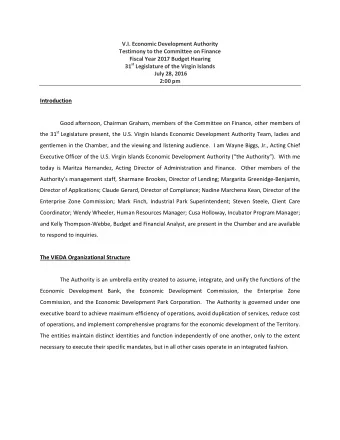 2:00 pm  Introduction  Good afternoon, Chairman Graham, members of the Committee on Finance, other