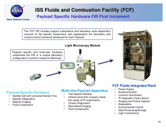 ISS Fluids and Combustion Facility (FCF)  ISS Fluids and Combustion Facility (FCF)  Payload