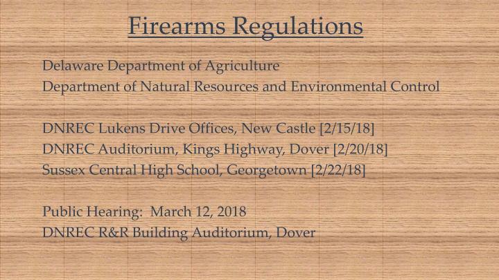 firearms regulations