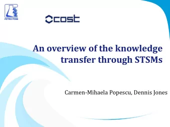 An overview of the knowledge  transfer through STSMs  Carmen-Mihaela Popescu, Dennis Jones  STSM  -
