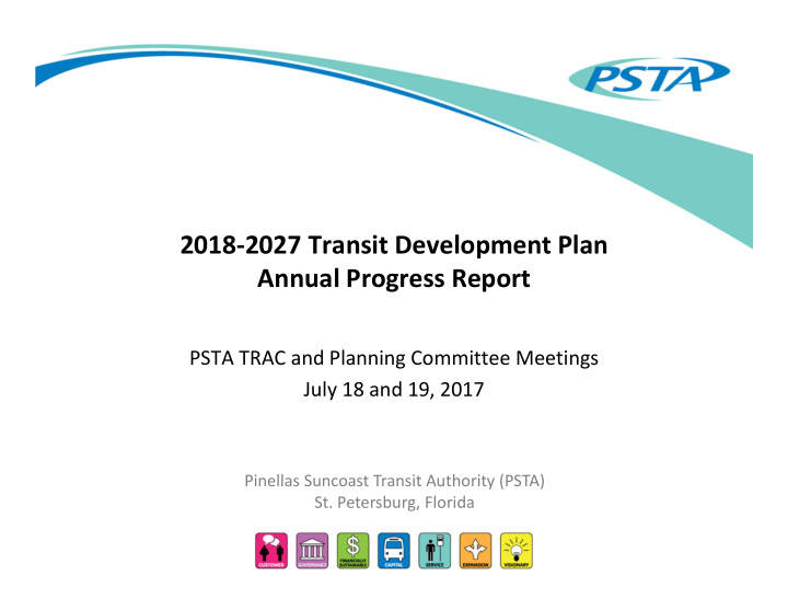 2018 2027 transit development plan annual progress report