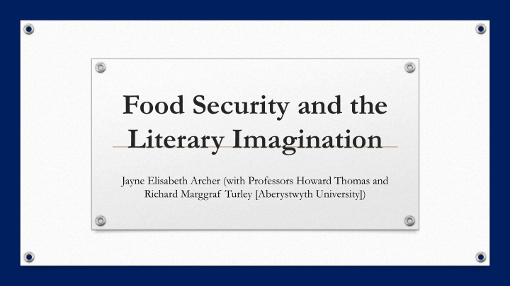 food security and the