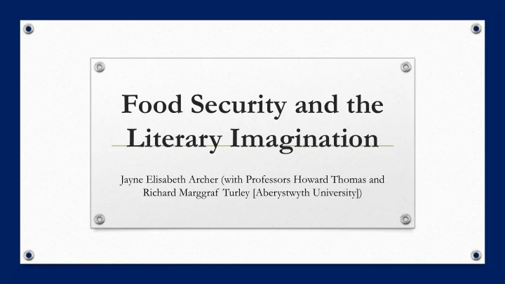 food security and the