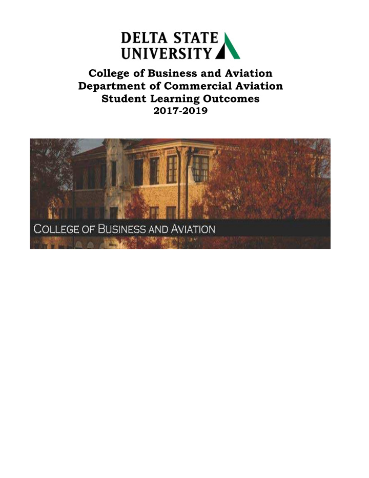 college of business and aviation department of commercial