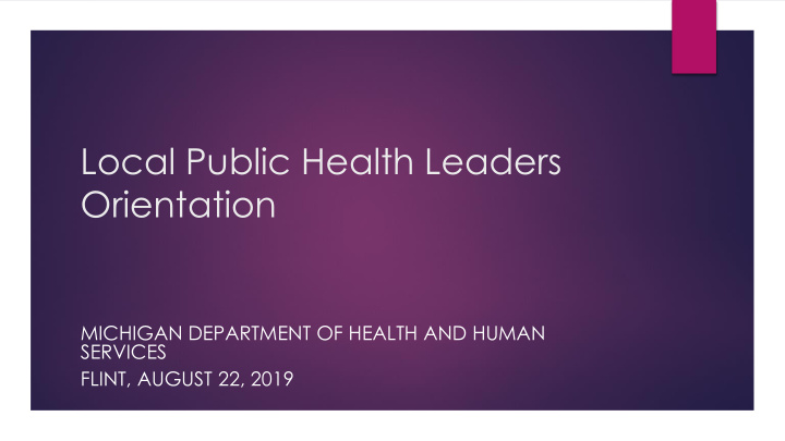 local public health leaders