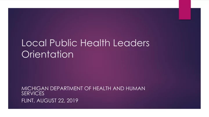 local public health leaders