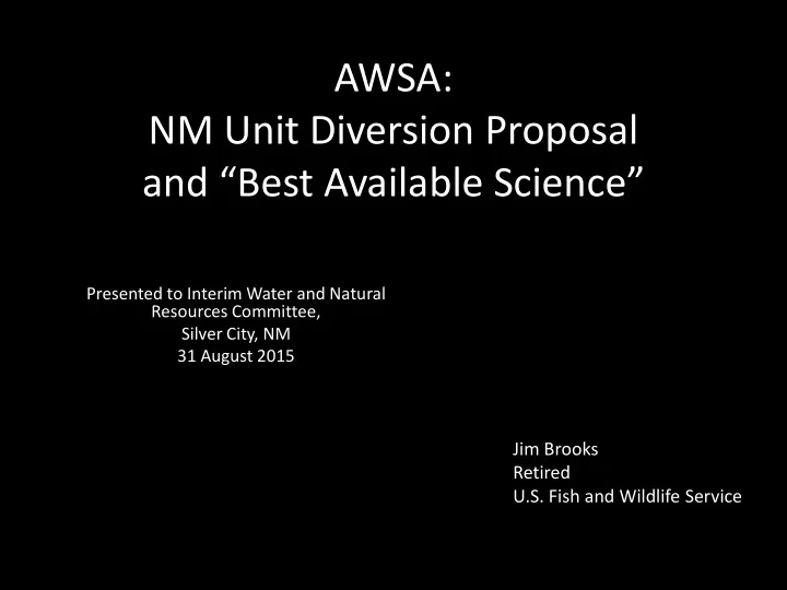 nm unit diversion proposal