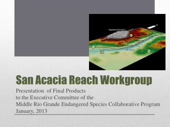 San Acacia Reach Workgroup  Presentation  of Final Products  to the Executive Committee of the