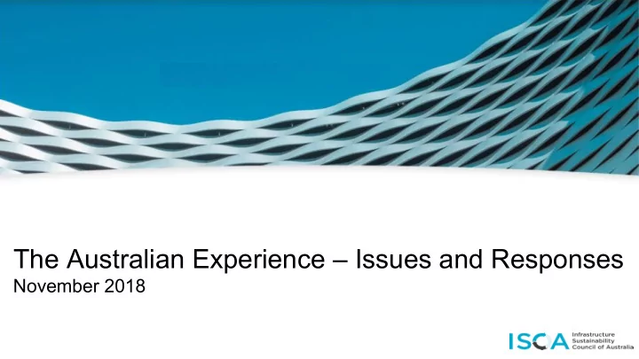 the australian experience issues and responses