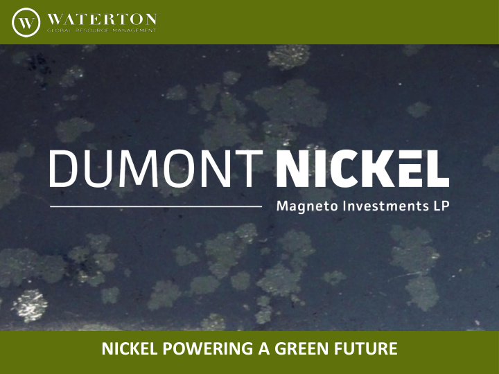 nickel powering a green future disclaimer