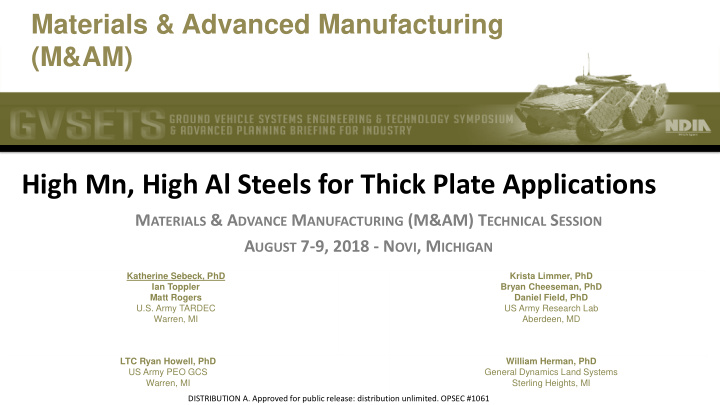 high mn high al steels for thick plate applications