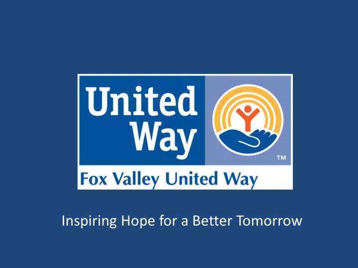inspiring hope for a better tomorrow