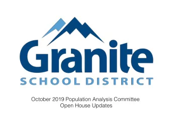 October 2019 Population Analysis Committee  Open House Updates  Riverfront/Roosevelt  I-80 WB FWY
