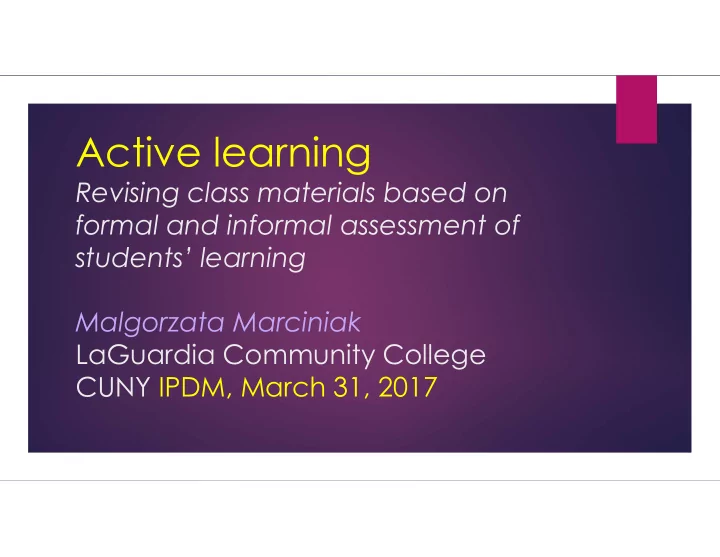active learning