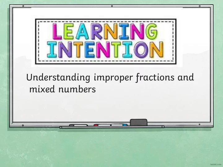 understanding improper fractions and mixed numbers