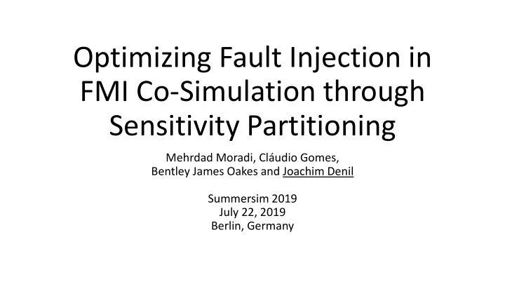optimizing fault injection in