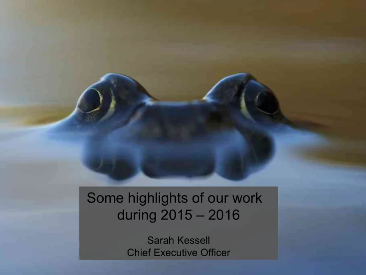 some highlights of our work some highlights of our work