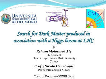 Se  Search for Dark Matter produc  uced in  n  as  associat  ation with a  a Higgs bo  boson at  at