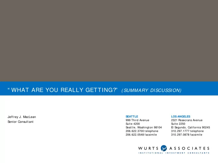 overview of discussion
