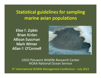 Statistical guidelines for sampling Statistical guidelines for sampling marine avian populations