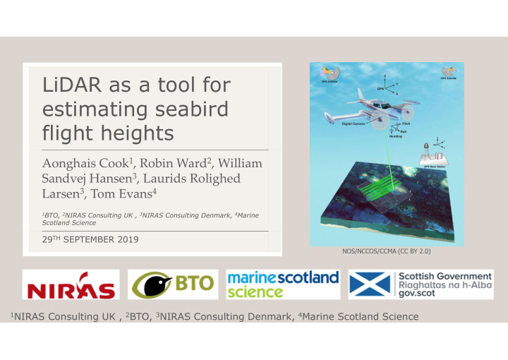 lidar as a tool for estimating seabird flight heights