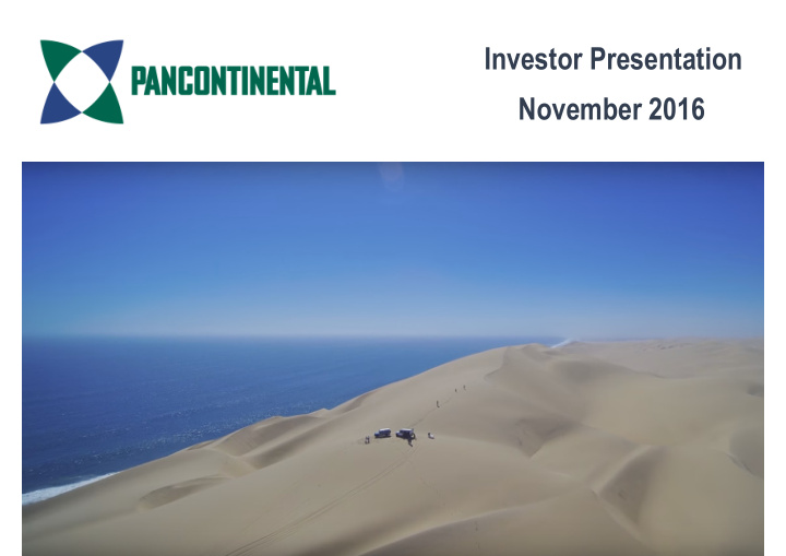 investor presentation november 2016
