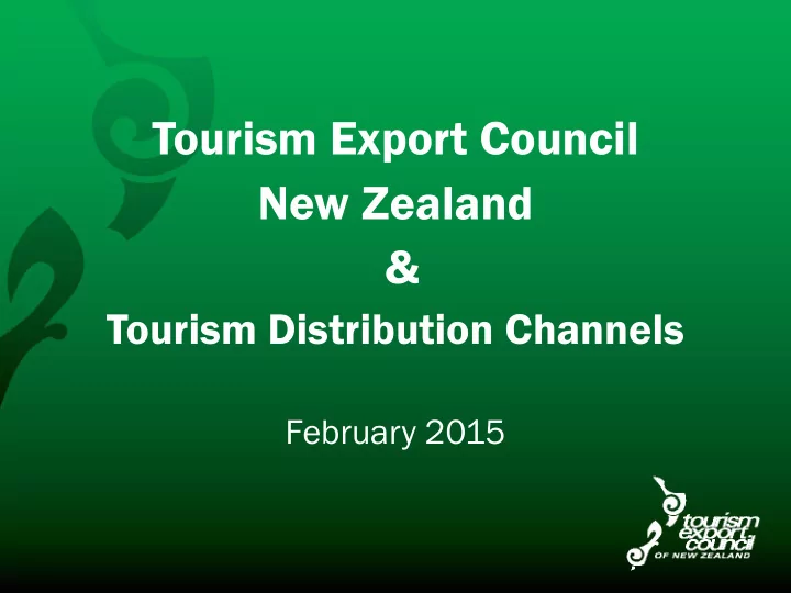 tourism export council