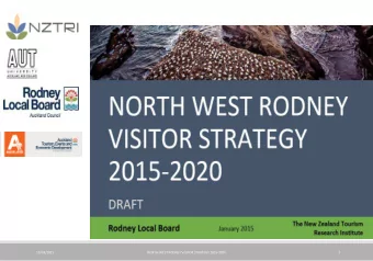 1  10/03/2015  NORTH-WEST RODNEY VISITOR STRATEGY 2015-2020  2  Visitor Experience of NWR  Most