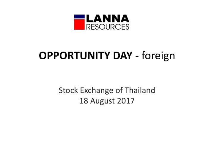 opportunity day foreign