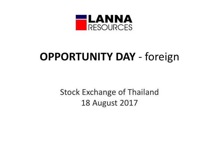 opportunity day foreign