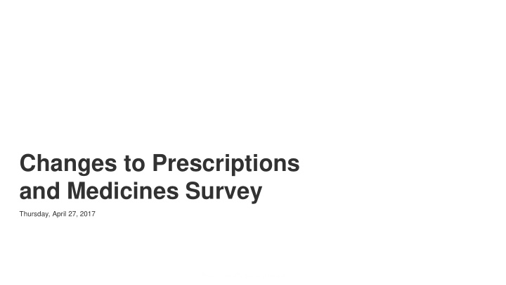changes to prescriptions and medicines survey