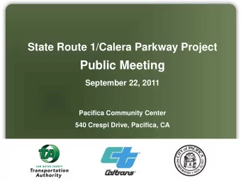 Public Meeting  September 22, 2011  Pacifica Community Center  540 Crespi Drive, Pacifica, CA