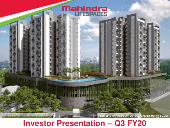 Investor Presentation  Q3 FY20  1  Contents  Key Highlights  Residential Business Update