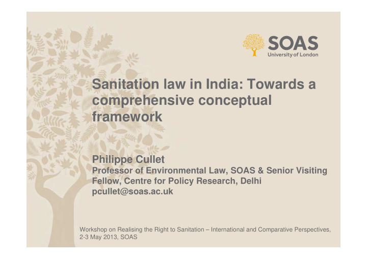sanitation law in india towards a comprehensive