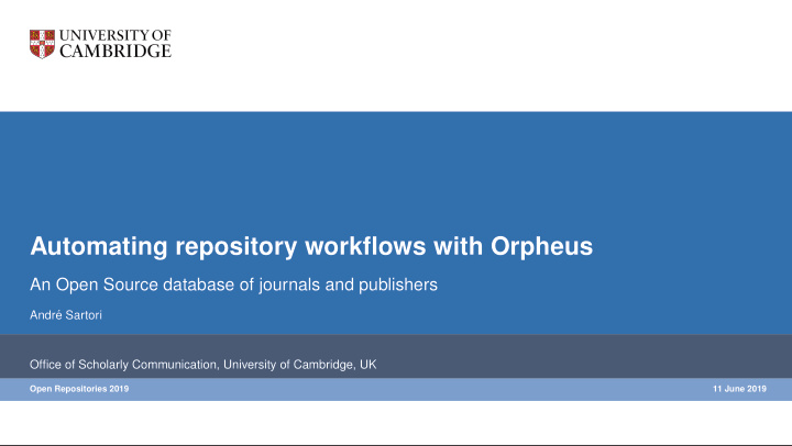 automating repository workflows with orpheus
