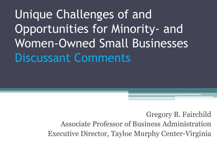 unique challenges of and opportunities for minority and