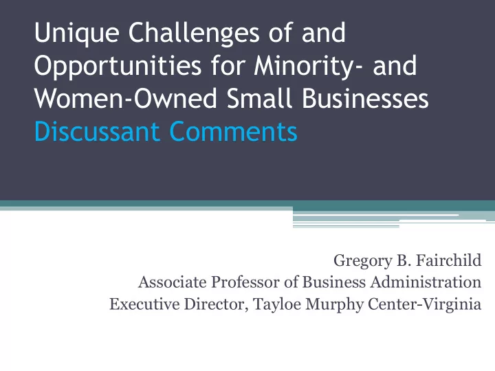 unique challenges of and opportunities for minority and