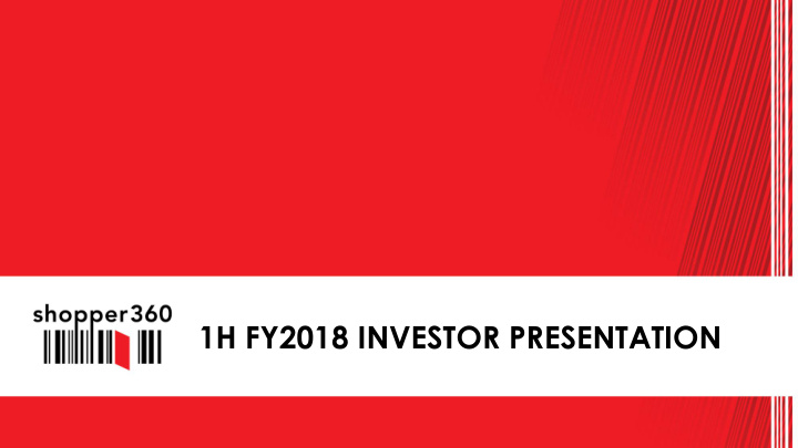 1h fy2018 investor presentation disclaimer