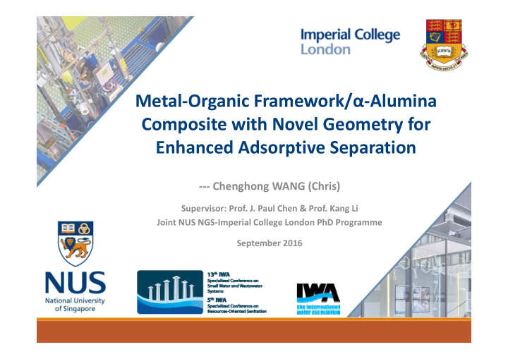 metal organic framework alumina composite with novel