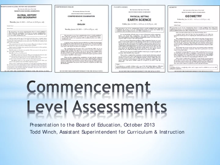presentation to the board of education october 2013 todd