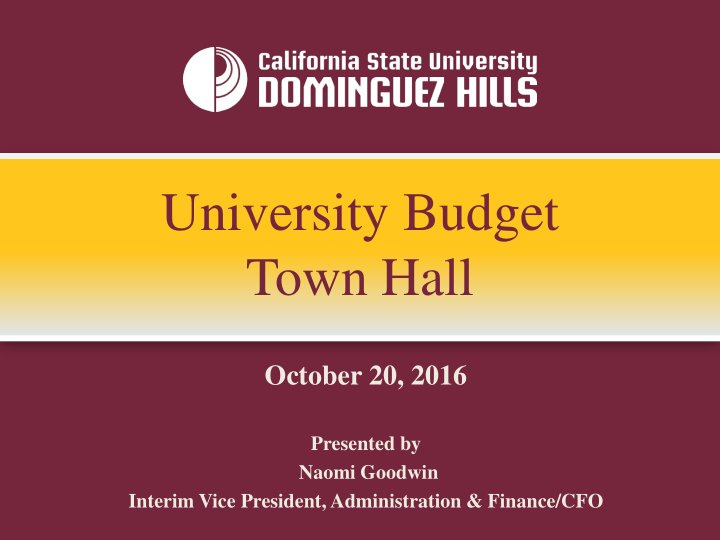 university budget town hall