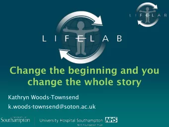 Change the beginning and you  change the whole story  Kathryn Woods-Townsend