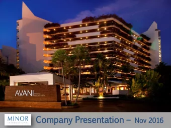 Company  any  Presenta  sentation  tion  No  Nov  2016  FORWARD LOOKING STATEMENT  Statements