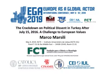 Marco Marsili  May 9, 2019, ISCTE  Instituto Universitrio de Lisboa (ISCTE-IUL)  Panel 7: EU