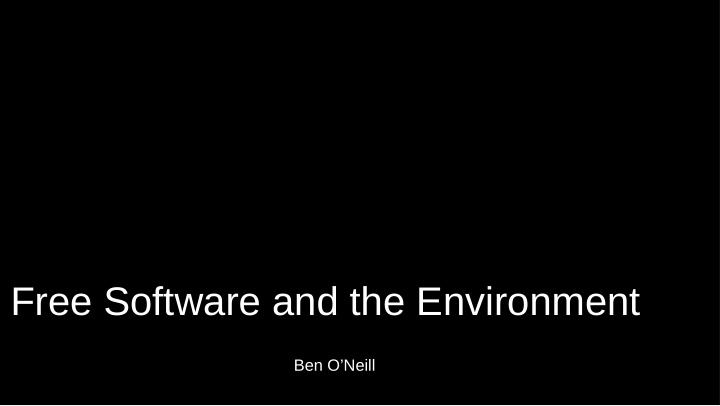 free software and the environment