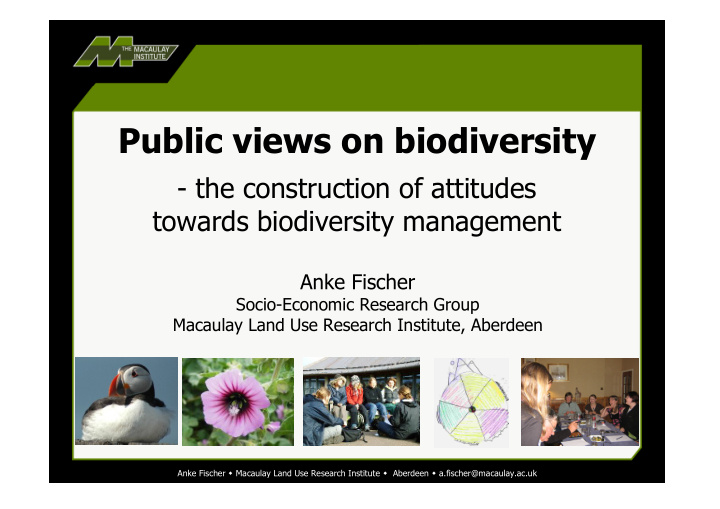 public views on biodiversity
